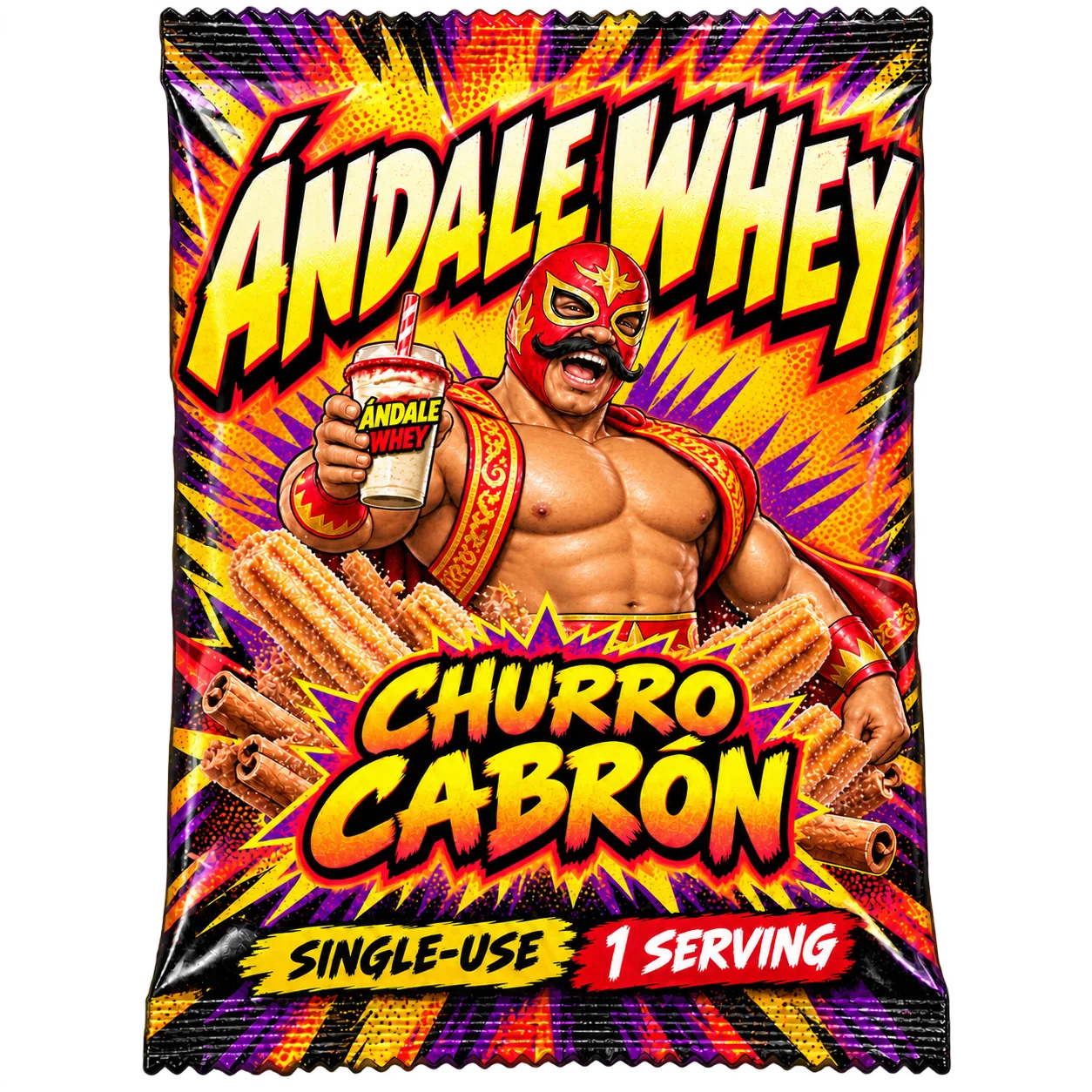 Ándale Whey Churro Cabrón packaging
